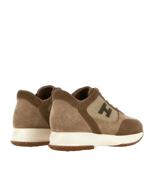 Hogan Brown Interactive Low-Top Sneakers for men