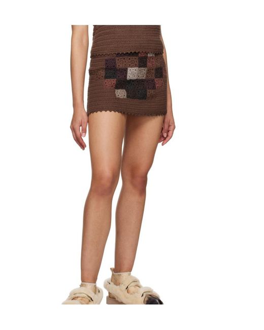 Doublet Multicolor Crocheted Short Skirt