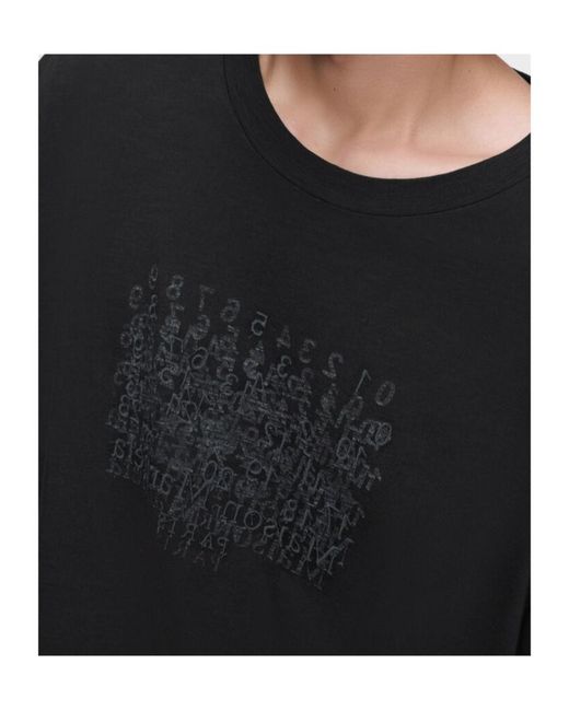 Maison Margiela Black Graphic Crew Neck T-Shirt for men