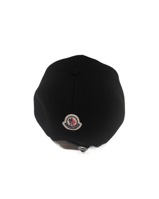 Moncler Black Patterned Hat for men