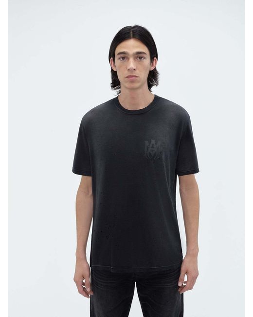 Amiri Black Logo Printed Crewneck T-Shirt for men