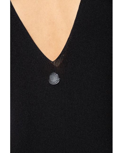 Moncler Blue Knitted Midi Dress
