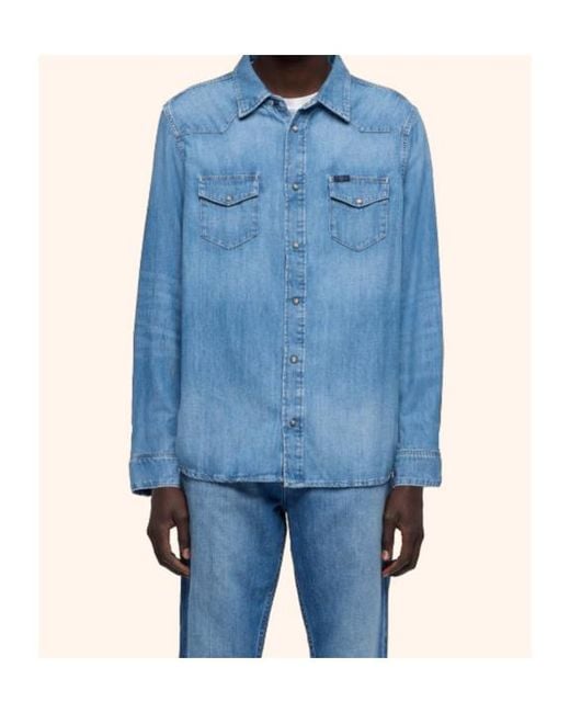 7 For All Mankind Blue Western Denim Shirt for men