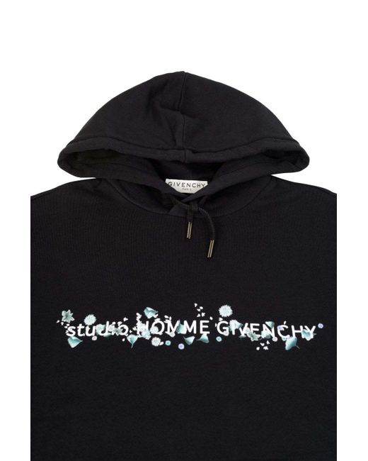 Givenchy Black Printed Hooded Sweater for men