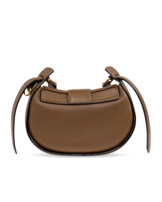 Chloé Brown Chloé Ride Logo Detailed Crossbody Bag