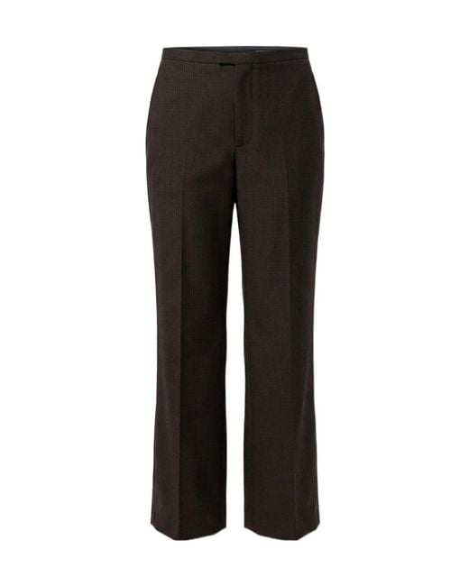 Gucci Black Pinstripe Wool Mohair Pants