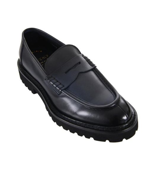 Doucal's Black Penny Slip-On Loafers for men