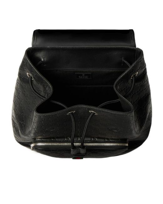 Gucci Black Gg Emblem Medium Backpack for men