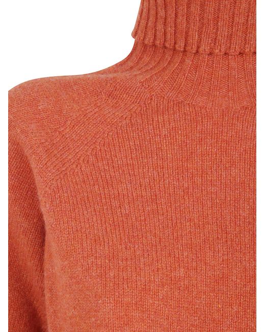 Drumohr Orange Roll-Neck Raglan-Sleeved Sweater