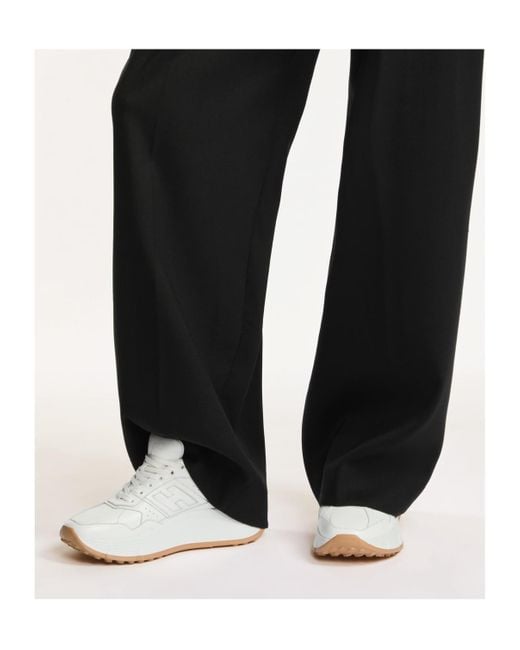Hogan White Panelled Lace-Up Sneakers
