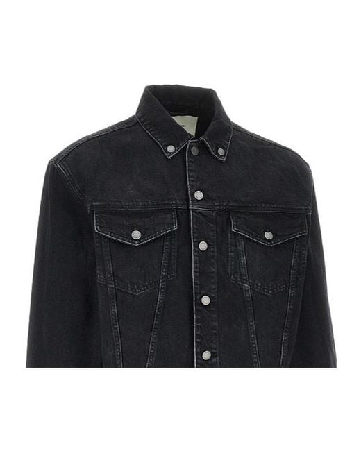 Entire studios Black Cropped Denim Jacket for men
