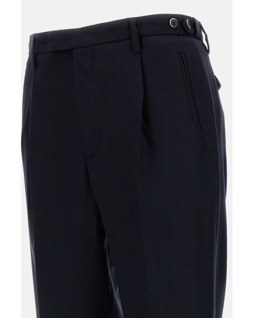 Barena Blue Pressed Crease Tailored Pants for men