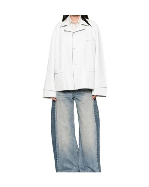 Prada White Nappa Leather Shirt