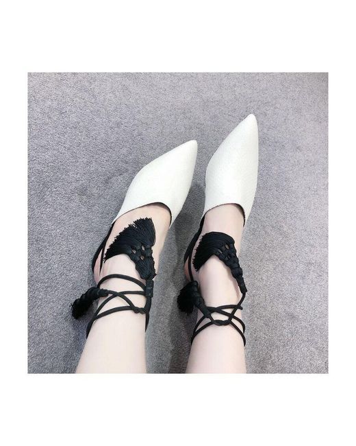 Lanvin White Snake Ribbon Flat Shoes Fspl0W Pibu 021 for men