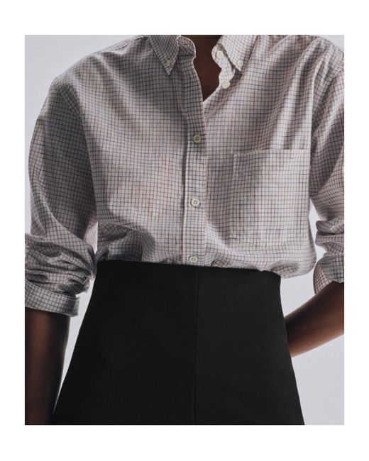 The Row White Dalan Checked Button-Up Shirt