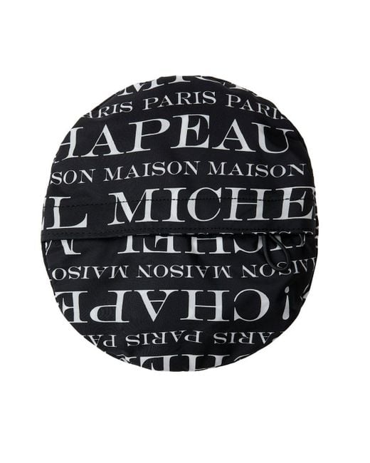 Maison Michel Black Foldable Waterproof Fisherman's Cap