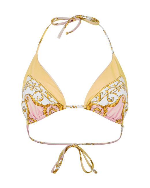 Versace Metallic Tie Bikini Top