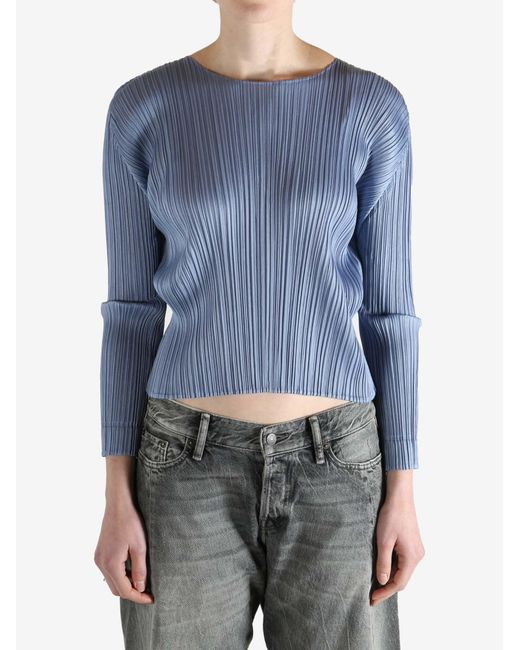 Pleats Please Issey Miyake Blue Pleats Please Issey Miyake Monthly Colors: December Cardigan