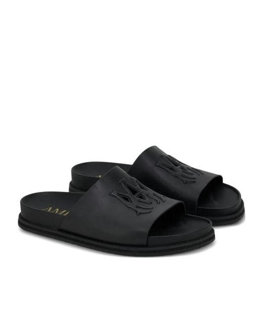 Amiri Black Ma Logo Slides for men