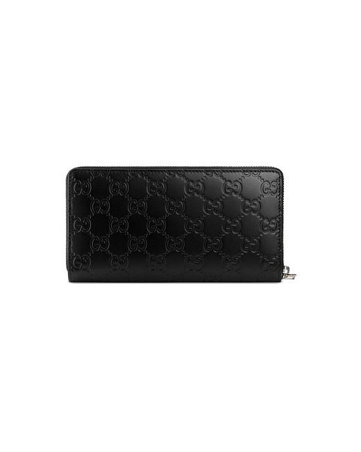 Gucci Black Signature Zip Around Wallet for men