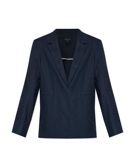Rag & Bone Blue Blazer With Open Lapels