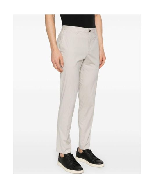 Incotex White Concealed Fly Pants for men
