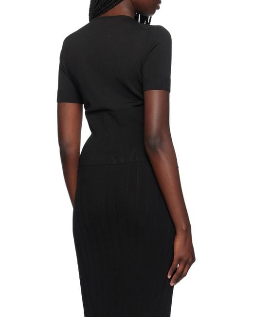 Jacquemus Black Le Haut Pralù Cropped Knitted Top