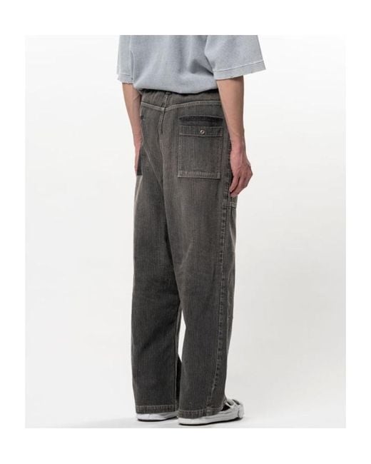 Maison Mihara Yasuhiro Gray Stripe Denim Bush Pants for men