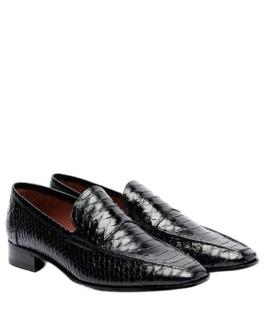 Paris Texas Black Vincent Croc-Effect Leather Loafers