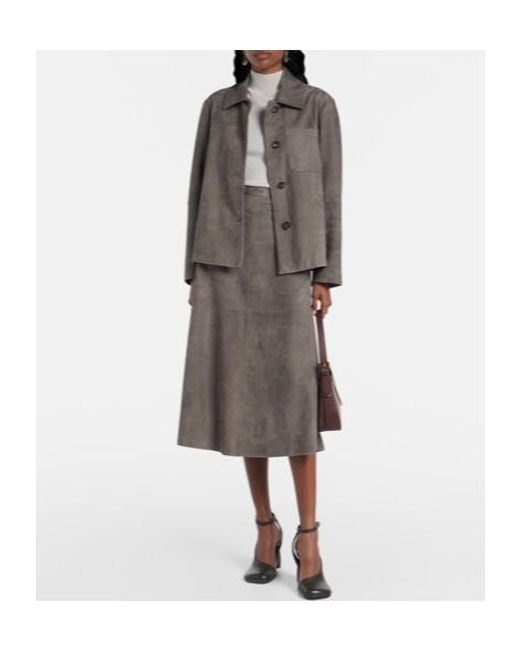 Max Mara Brown Suede Shirt Jacket