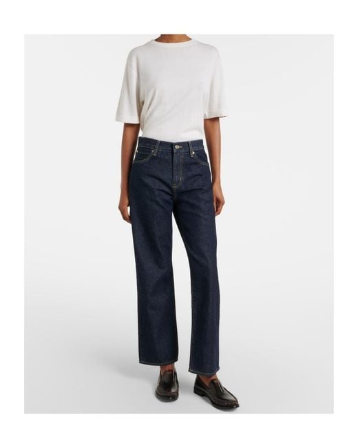FRAME Blue The Hang Straight Jeans