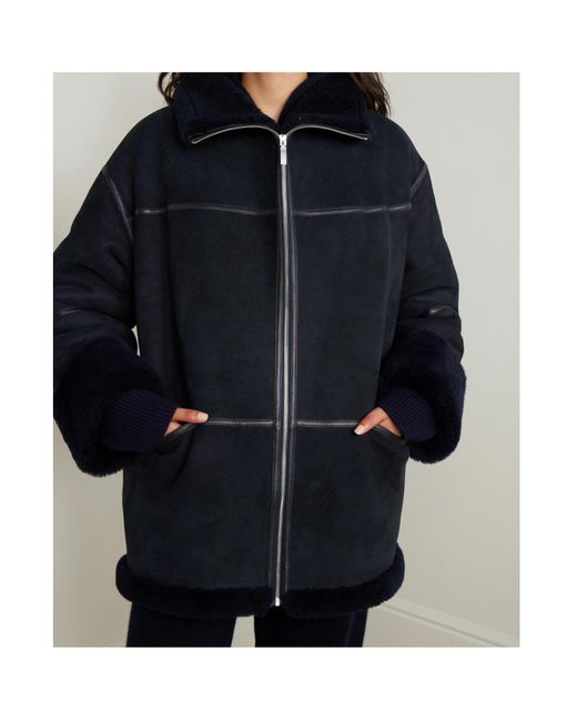 Totême Black Long Sleeve Leather Jacket