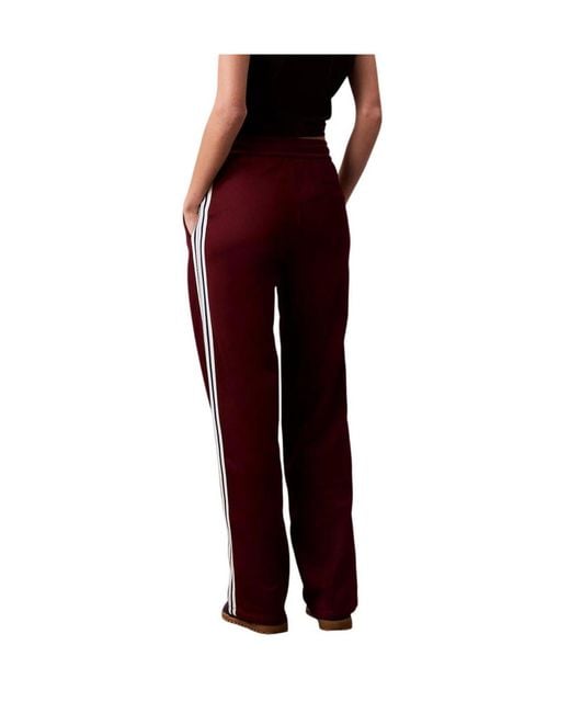 Calvin Klein Red High Shine French Terry Track Pants