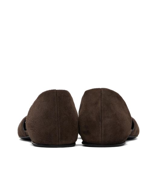 Totême Brown T-Strap Ballet Flats
