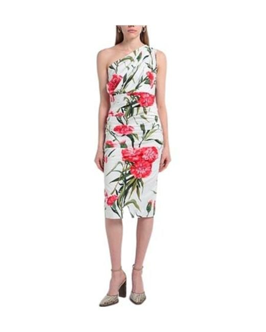 Dolce & Gabbana White One-Shoulder Dresses