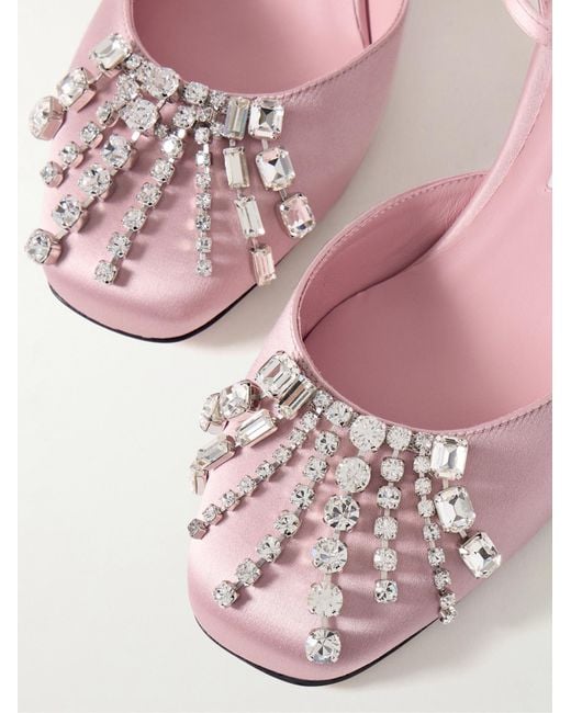 Jimmy Choo Pink Crystal Embellished Pumps