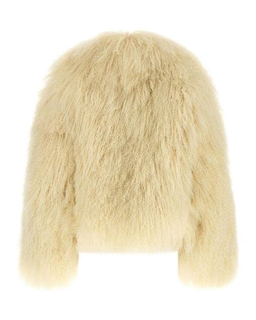 Blancha Natural Curly Fur Cropped Jacket