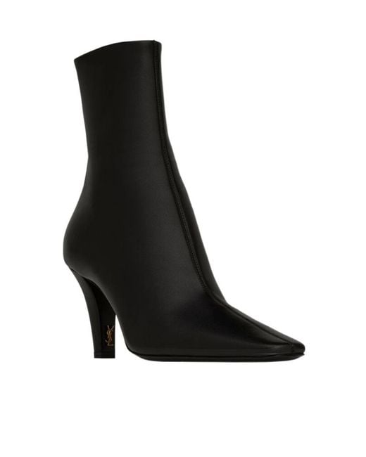 Saint Laurent Black Jill Square Pointed-Toe Ankle Boots