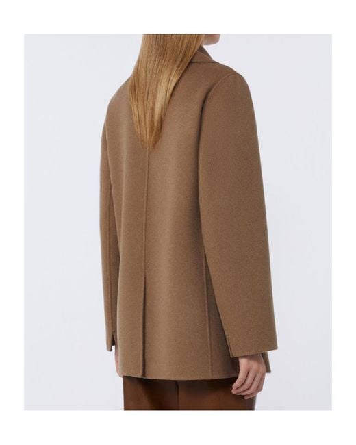 Max Mara Brown 'S Smmrita Double-Breasted Coat