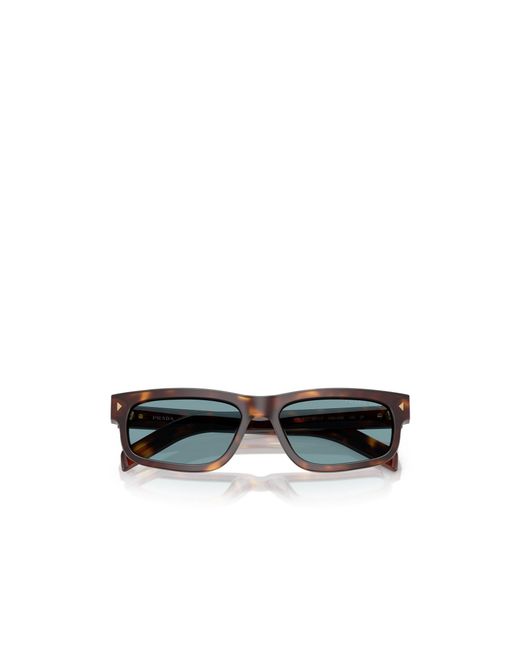 Prada Blue Eyewear Rectangular Frame Sunglasses for men