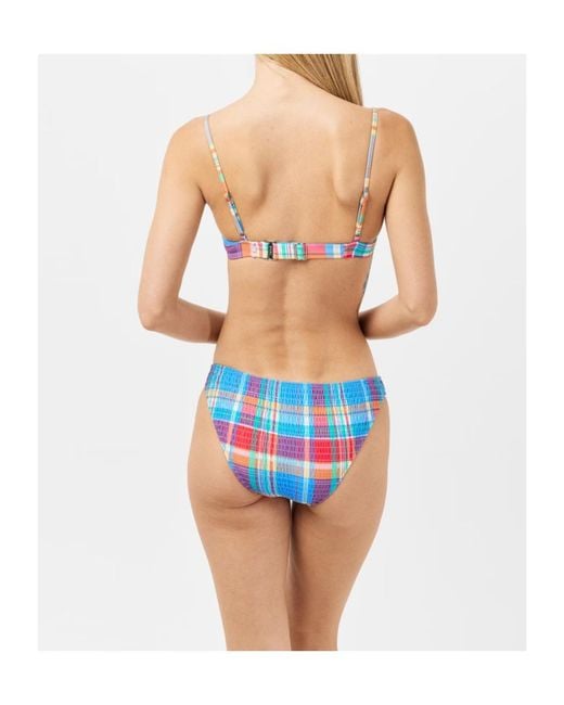 Polo Ralph Lauren Blue Pleated Printed Bikini Top