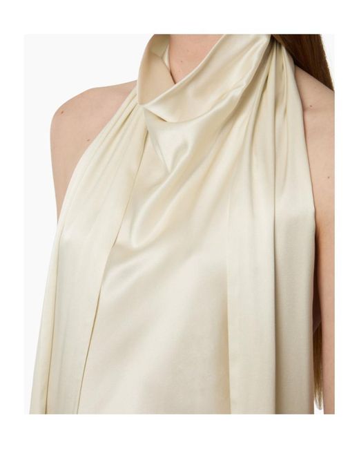Nina Ricci White Halterneck Fringe-Detail Top