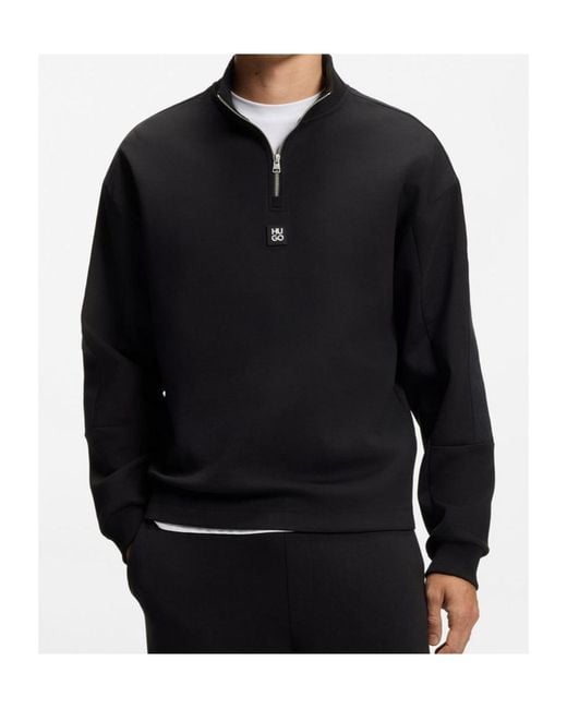 Boss Black Half-Zip Panelled Sweater for men