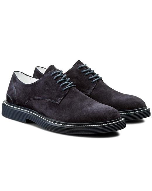 Armani Jeans Blue Round Head Business Casual Shoes for men