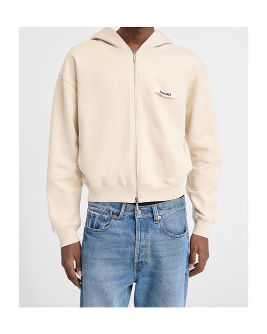 Jacquemus Natural The Gros Grain Zipped Hoodie for men