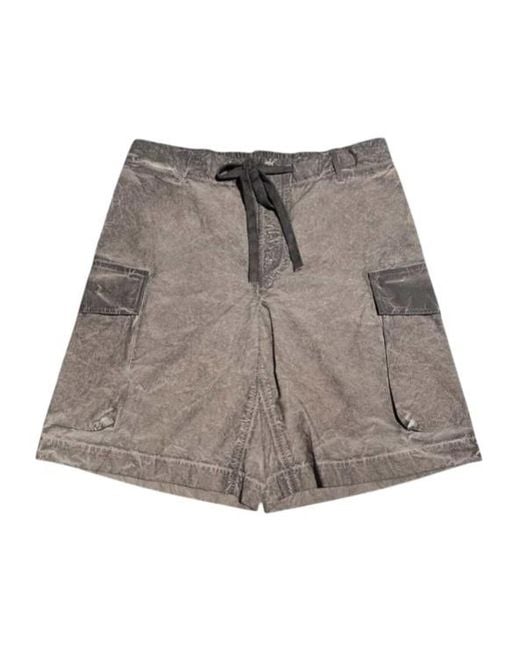 Uma Wang Gray Drawstring Cargo Shorts for men