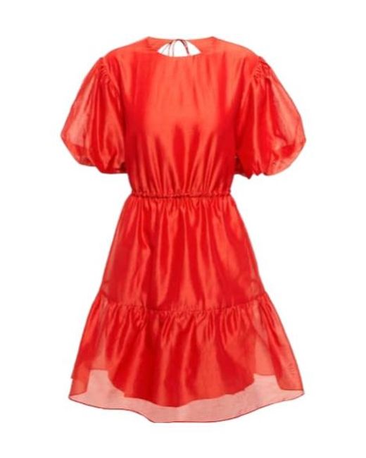 Sir Red Lucelia Cotton And Silk Minidress