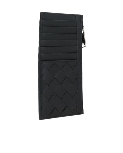 Bottega Veneta Black Intrecciato 15 Long Zipped Card Case for men
