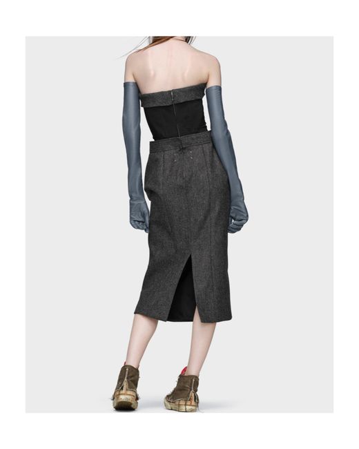 Maison Margiela Black Wool Bustier Dress