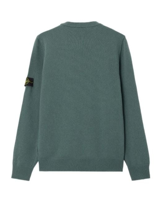 Stone Island Green Regular-Fit Crewneck Jumper With Ribbed Trims for men